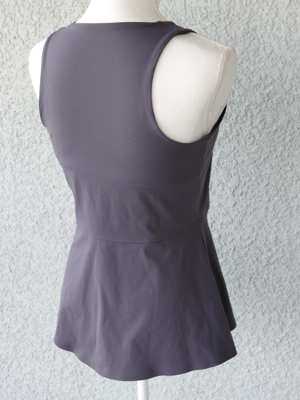 NWT SPANX 2-in-1 Peplum Mock Neck Tank Dark Storm Gray Size M - Picture 5 of 8